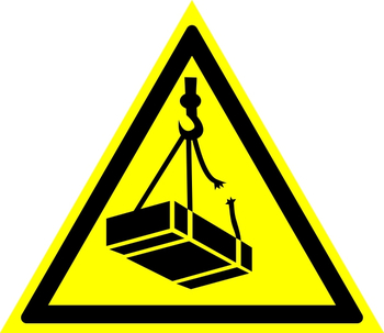 W06 опасно! возможно падение груза (пластик, 500х500 мм) - Знаки безопасности - Знаки и таблички для строительных площадок - магазин "Охрана труда и Техника безопасности"